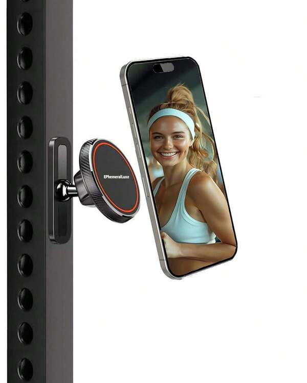 Gym Magnetic Phone Holder For Magsafe, 360 Degree Adjustable Phone Holder, Dual Magnets Alloy Base Fitness Accessories For IPhone 15/14/13/12 Series