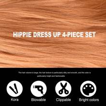 Retro Rockstar Wig Set - Heavy Metal 70s 80s Blonde Long Hair Wig With Hippie Waves For Disco Costume, Halloween & 1980s Theme Parties (Unisex)