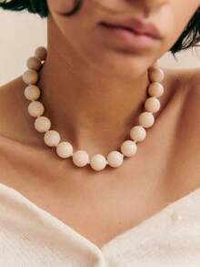 1pc Bohemian Style Multi-Layer Plastic Acrylic Beaded Necklace, Geometric Circle Pattern, Handmade, Suitable For Festival And Daily Wear - Bead Necklace - View 30