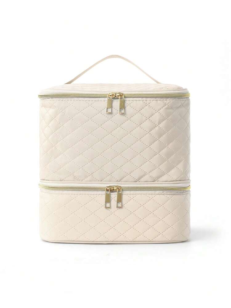 1 pieza Estuche de cosméticos, bolsa de cosméticos, neceser, bolsa de almacenamiento de cosméticos, bolsa de almacenamiento de maquillaje, bolsa de herramientas de maquillaje de gran capacidad y multiuso, portátil, adecuada para dormitorios universitarios, acolchada, de moda, regalo para mamá, para chicas, artículos necesarios para el dormitorio - Multicolor - Añade 19