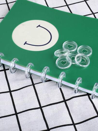 12 pezzi Anelli a forma di cuore trasparente per fogli sciolti, anelli rilegatura quaderni con pagine ruotanti a 360°, articoli per la scuola, forniture scolastiche