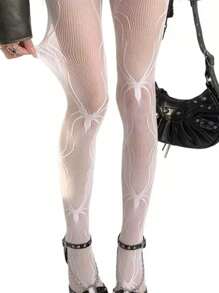 1 Piece Of Women's Lolita Spider Lace Patchwork Transparent Pantyhose, Personalized And Fashionable Long Tube Socks