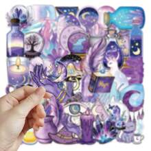50 Stück Zauber Sticker Set, selbstklebende dekorative Sticker für Aufbewahrungsboxen, Notizbücher, Handyhüllen, Skateboards, Gitarren, Schreibtische, Wände, Geschenke, Schulsachen, Schulanfang