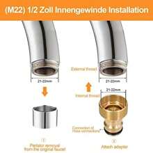 2pcs Garden Hose Quick Connector, M22x1 Female And M24x1 Male Threaded Brass Water Hose Adapter