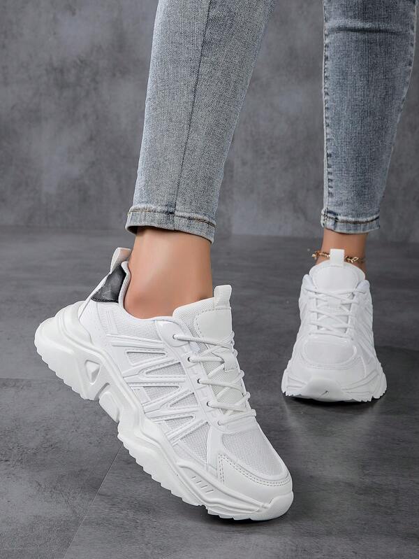 Women's Fashion Versatile Retro Patchwork Contrast Color Comfortable Casual Sports Shoes, Lightweight Breathable Fitness Sneakers, Non-Slip Durable Outdoor Running Shoes, Street Skateboard Shoes, Comfortable Versatile Women Shoes