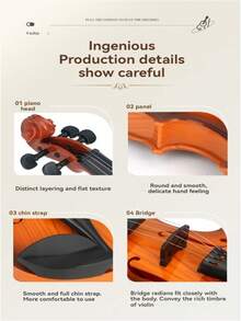 3-12岁儿童电动小提琴玩具，带可调节调音栓，音效逼真，适合初学者的音乐教育乐器，亲子互动游戏，适合男孩和女孩的圣诞礼物 - 彩色 - 查看 10