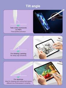 This Stylus Is Compatible With , It Is A Stylus As Well As An  Accessory, Suitable For 2022  10th/11th Generation (A16 Chip)/Air4/5/6 10.9 Inch Models, High Sensitivity Touch Control Without Bluetooth Connection. The Pen Tip Can Draw Lines Or Shading Effects Of Different Thicknesses According To The Angle. - White - View 6