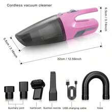 1 pieza Aspiradora portátil para coche de doble uso con luz, aspiradora de mano con cable de alta potencia, accesorios de limpieza de mini aspiradora con cable