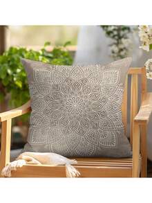 1 Vỏ gối trang trí họa tiết hoa Mandala cổ điển, kích thước 18 X 18 inch, vỏ gối bằng vải polyester nhung lông ngắn siêu mềm, có thể giặt bằng máy với khóa kéo, thích hợp để trang trí nhà cửa (Không bao gồm ruột gối) - Nhiều màu - Xem 3