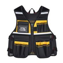 Lightweight Multi-Pocket Utility Work Vest For Mechanics & Construction Workers - Durable, Tool Vest With Heavy-Duty Storage Pockets, Breathable Design For Enhanced Mobility, Perfect For Job Site Efficiency, Adjustable Fit