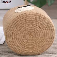 Inwagui 1 Giỏ đựng đồ hình gấu dễ thương có thể gấp gọn, giỏ đan dây mềm đựng đồ lặt vặt, đồ chơi, quần áo, lý tưởng để trang trí và sắp xếp phòng trẻ em tại nhà, giỏ quà Giáng sinh - Màu Khaki - Xem 9