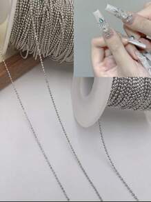 45cm Metal Nail Chains, Available In Gold, Silver, Rose Gold, Black Color, DIY Nail Art Decoration Accessories, Handmade Supplies