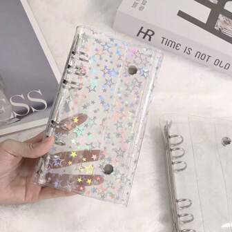 A6 Half Loose Leaf Star Cover, 10pcs 1 Grid 2 Grid 3-Inch Storage Bags, Postcards Binder Collect Book Organizer, DIY 50 Sheets Refill Papers,Back To School,School Supplies