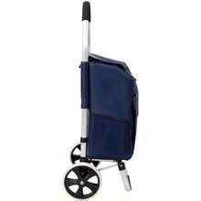 Shopping Trolley With Wheels,Trolley Black Foldable Shopping Cart,Removable Shopping Oxford Waterproof Bag,Black - Màu xanh lam - Xem 6