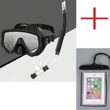 Diving Mask Snorkel Set For Adults Tempered Glass Scuba Professional Panoramic Snorkeling Gear Swimming Training Snorkel Kit, Beach Essentials, Beach Accessories, Pool Float