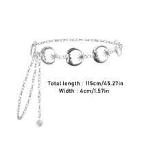 1 件时尚天体金属身体链 - 月亮星星太阳腰饰分层肚脐链，适合女士，优雅百搭配饰，适合派对夜晚外出或日常服装，夏季、学校秋季、秋季、万圣节