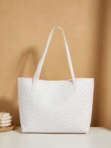 1 Set Black PU Leather Women Handbag Tote Bag Multifunctional Shoulder Bag, Versatile For Women Daily Use And Dates, Comes With Small Wallet