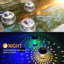 Solar Floating Lights Swimming Pool Waterproof LED Solar Power Multi Color Changing Water Drift Lamp For Fish Tank Pond Led Solar Floating Lamps Swimming Pool Ball Solar Panel Powered Pond Drift Waterproof Glow Show Disco Color Changing Lights