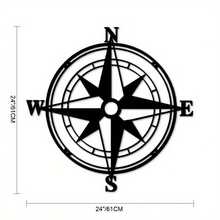 Metal Compass Wall Decor, Black Nautical Wall Decor, Ocean Theme Wall Hanging Art-Metal Wall Signs-Sophisticated Look, Adds A Touch Of Class-Metal Signs Decor - Black - View 10