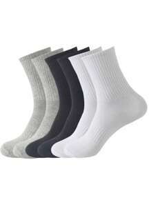 5 Pairs Of Black And White Thick Men's And Women's Winter Socks, Fashionable, Casual, Comfortable, Breathable, Odor Proof, Outdoor Sports, Running, Fitness, Compression Knee Socks, Black And White High Tube Socks For Business And Leisure Vacations
