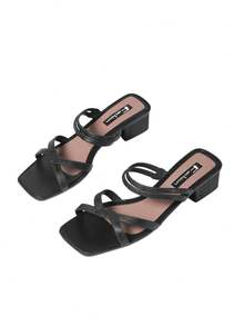 2025新款时尚软底高跟塑料女鞋，防滑防水果冻鞋，四季适用，耐用工作鞋，休闲粗跟高跟凉鞋，女士