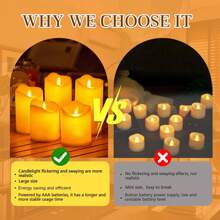3pcs Large Plastic LED Candles Outdoor Waterproof Flameless Candles Battery Powered LED Flickering Columnar Candles Long-Lasting Plastic Wedding Candle Table Candle Lamp Suitable For Restaurants Bars Home Decor Valentine's Day Confession Atmosphere Candle Lamp Couple Dining Candle Lamp,1/3pcs