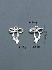 12 件时尚 3D 锌合金电镀复古蝴蝶结吊坠耳环、项链配件、钥匙扣、包扣、DIY 半成品珠宝配件