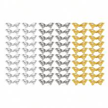 Zinc-Plated Alloy Perforated Butterfly Wing Spacer DIY Bracelet With Beaded Accessories, Retro Perforated Butterfly With Beaded Alloy Jewelry, Handmade Materials