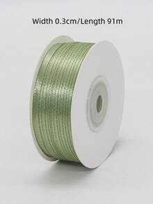 1pc Salvia Green Double-Sided Satin Ribbon, Width 1cm/1.5cm/2cm/2.5cm/3cm/4cm/5cm/7.5cm/10cm, Length 22m, Soft & Durable Polyester Material, Suitable For Flower Packaging, Gifts, Presents, Clothing, Headwear, Bows, Wedding Decor, DIY Craft Rose Ribbon - Multicolor - View 24