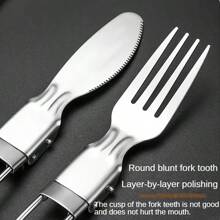 Compact Stainless Steel Cutlery Set (3pcs) – Portable Spoon, Fork & Knife | Durable, Polished Finish | Ideal For Camping, Hiking & Outdoor Dining