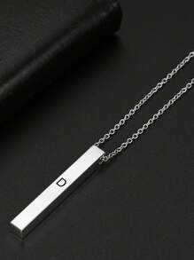 LIKGREAT 1pc Women Stainless Steel A-Z Letter Initial Name Pendant Necklace, Gift For Family, Friends, Lovers On Valentine's Day