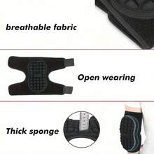 1pc- Adjustable Compression Elbow Brace Pad, Breathable Thickened Sponge, Open Wearing Elbow Pad For Fitness, Volleyball, Basketball, Dancing, Tennis, Arm Brace Pad, Elbow Support Band For Men & Women ( Black,Weight:40-90kg) - Black - View 9