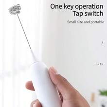 1pc Milk Frother, Powerful Handheld Milk Frother, Mini Milk Foamer,Coffee Stirrer, Stainless Steel Drink Mixer For Coffee, Lattes, Cappuccino,Matcha,Hot Chocolate, Portable Foam Maker,Electric Wireless Blender Mini Coffee Maker School Supplies - Multicolor - View 5