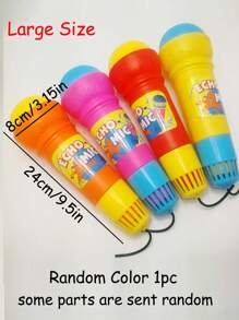1pc Random Color Echo Microphone Toy,Perfect Gift To Have Fun With Singing And Pronunciation - No Batteries Required!(Some Parts Are Sent Random)