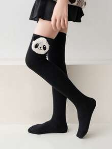 1 Pair Girls Cartoon Breathable Elastic Knee-High Socks, Suitable For Casual, Holiday, Birthday Party, Daily Wear - Multicolor - View 12