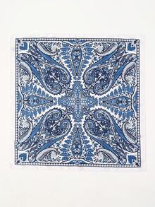 1pc Women Bandana Cashew Print Silk Neckerchief Headscarf, Silky Material, Suitable For Daily Use For Dress - Multicolor - View 3