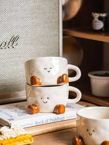 1/2/4pcs Ins Style New Ceramic Creative Mugs, High-Quality Gift Cups, Ceramic Coffee Cup, Latte Art Cup, Flower Tea Cup, Couple & Home Use Water Cup, For Women - Multicolor - View 2