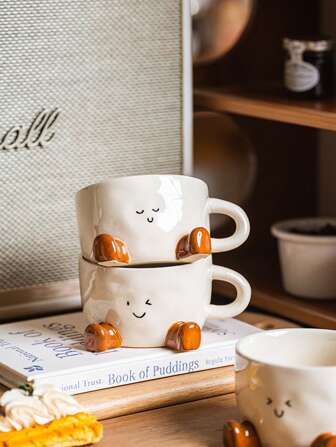 1/2/4pcs Ins Style New Ceramic Creative Mugs, High-Quality Gift Cups, Ceramic Coffee Cup, Latte Art Cup, Flower Tea Cup, Couple & Home Use Water Cup, For Women