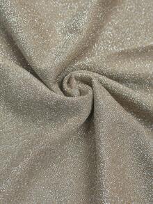 女士单肩斜领流苏连衣裙夏季镂空流苏度假生日晚会毕业典礼 - 金色 - 查看 9