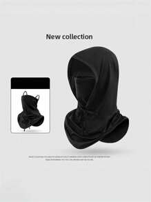 1 pièce Cagoule de protection solaire en soie de glace unisexe - Cache-visage complet résistant aux UV pour le cyclisme - Écharpe tube respirante, sans couture et réglable au cou avec cordon de serrage, couvre-chef pour moto, vélo, pêche avec oreilles pendantes, masque solaire pour femmes, capuche de cyclisme pour hommes
