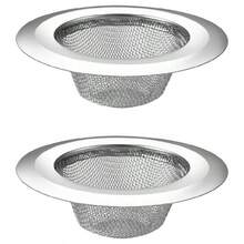 2-Pack - Kitchen Sink Mesh Strainer - Stainless Steel Drain Strainer - Large, Wide Rim, 11.4 Cm Diameter, Food Waste Catcher - Drain Basket Strainer, Drain Grate For Garbage Disposal