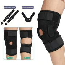 1 Pc- Open Wear Adjustable Knee Support Brace With Side Stabilizers & Patella Gel Pad For Men & Women, Compression Knee Brace, Stable Support Of The Knee, For Gym, Running, Fitness, Workout, Basketball - Black Gym Accessories Knee Support
