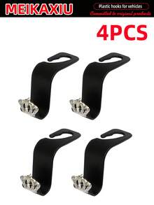 MEIKAXIU 2/4pcs Rhinestones Crown Car Headrest Hooks, Auto Interior Accessories For Hanging Bags, Purses, Etc. - Black - View 7