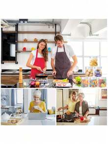 10个带盖透明塑料罐，塑料储物罐，塑料梅森罐，可再填充储物容器，空圆形容器，用于干果、蜂蜜、坚果，厨房家用 - 無色 - 查看 7