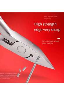 1pc Professional Podiatrist Foot & Toenail Clipper, Stainless Steel Nail Cutter, Nail Nipper - Ergonomic Design, Non-Slip Handle, Suitable For Thick And Ingrown Toenails, Includes Rhinestone Removal Tool Nail Care | Precision Scissors | Stainless Steel Nail Clipper