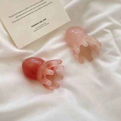 Masseur de tête d'Octopus portable - pour la tension musculaire, conception ergonomique, disponible en plusieurs couleurs (rose, violet, ambre), outil de relaxation portatif - accessoire de bien-être compact et adapté aux voyages