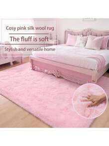 Una alfombra de estilo nórdico y natural de color rosa, adecuada para la decoración de la ventana del dormitorio, el tatami durante todo el año. Una alfombra de estilo nórdico Ins para la sala de estar y la mesa de centro con una sensación de lujo ligero, perfecta para crear una atmósfera decorativa festiva.