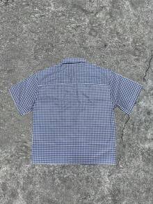 男士夏季格子短袖单排扣休闲衬衫 - 彩色 - 查看 4