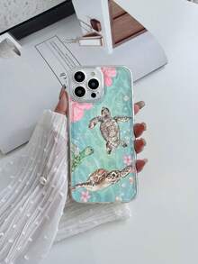 1 Stück transparente TPU Schildkröten/Meeresschildkröten Ozean Element stoßfeste Handyhülle kompatibel mit iPhone, Apple, Android Handys, OPPO, Galaxy, Redmi Note 13, Galaxy A14, Galaxy A32 4G, wasserdicht, kratzfest, stoßfest - Verschiedenfarbig - Übersicht 1