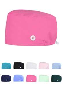 1 pièce Casquette de travail ajustable de couleur unie pour femmes/casquette d'infirmière, design réglable pour le printemps, l'été, l'automne et l'hiver, antibactérien et anti-poussière, convient au personnel médical comme les médecins, les infirmières et les travailleurs de nettoyage